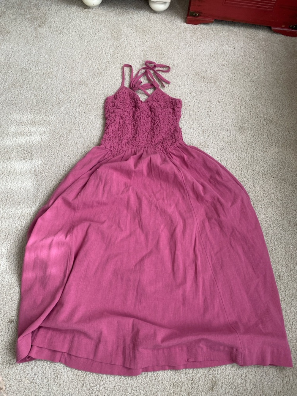 Free people NEWHalter Midi Dress with Textured Bodice S